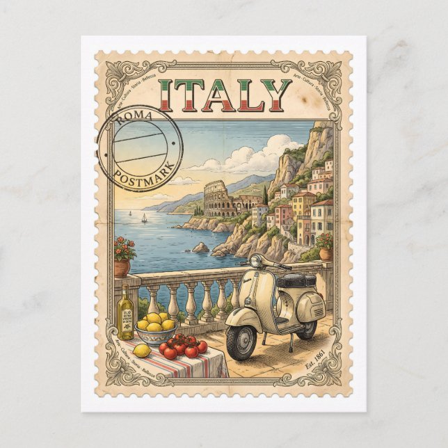 Carte Postale Italie Voyage Rétro (Devant)