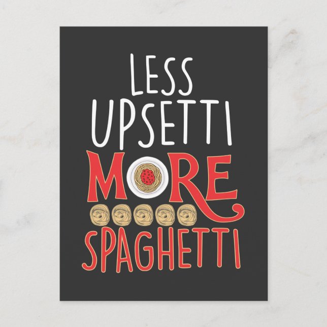 Carte Postale Italien Noodle Lover Upsetti Plus Spaghetti (Devant)