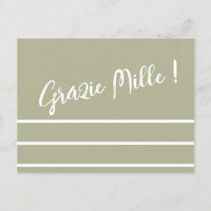 Carte postale italienne rayée de remerciement