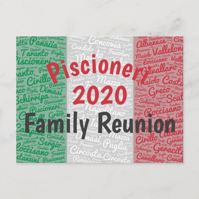 Carte postale italienne Reunion Famille Invitation (Devant)