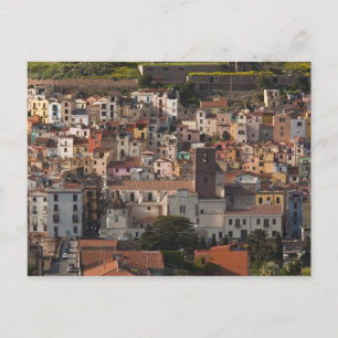 Carte Postale Italy, Sardinia, Bosa. Town view with Castello