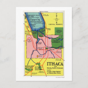 Carte Postale Ithaca et les points d'intérêt voisins