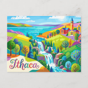 Carte Postale Ithaca, New York, États-Unis