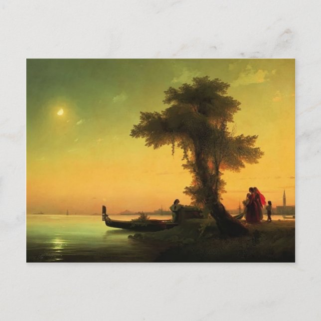 Carte Postale Ivan Aivazovsky- Vue sur la lagune de Venise (Devant)