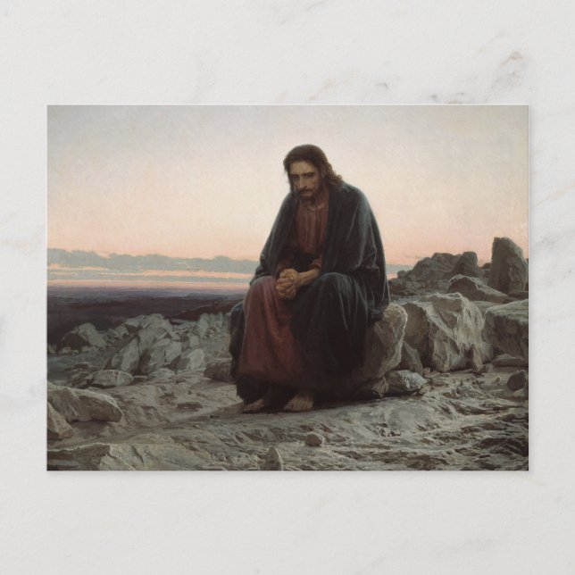 Carte Postale Ivan Kramskoy - Le Christ dans le désert - Art fin (Devant)