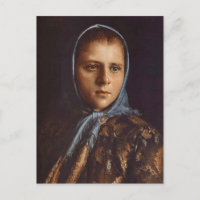 Ivan Kramskoy - Une fille russe dans un châle bleu