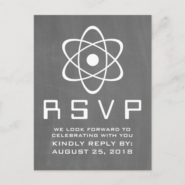 Carte postale ivoire Atomic Chalkboard RSVP (Devant)