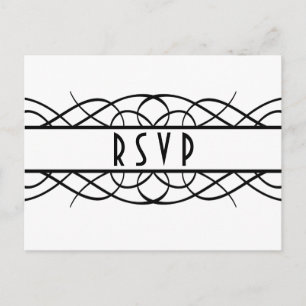 Carte postale ivoire déco florissante RSVP