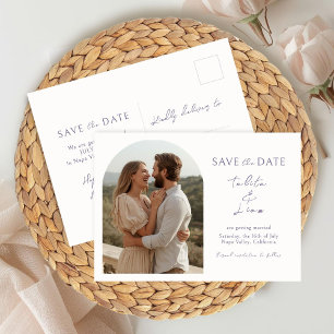 Carte Postale Ivory   Mariage script boho lavande 