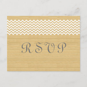 Carte postale Ivory Rustic Chevron RSVP