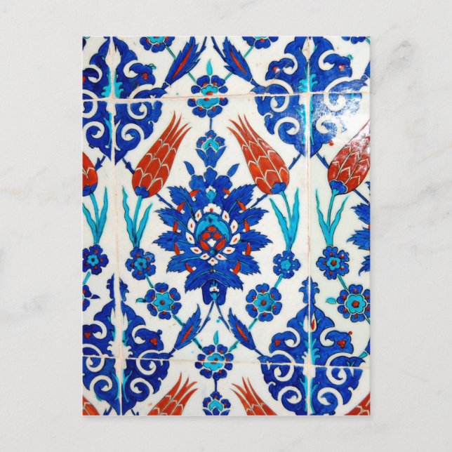 Carte Postale Iznik Design Carrelage Oriental (Devant)