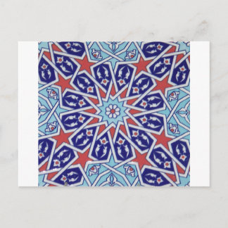 Carte Postale Iznik Floral Ethnic Tribal Turkish Mosaic Pottery
