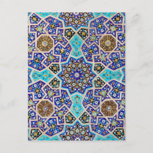 Carte Postale Iznik Floral Ethnic Tribal Turkish Mosaic Pottery