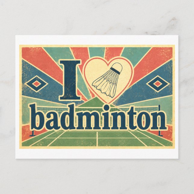 Carte Postale "J'[Aime] Badminton" (Devant)