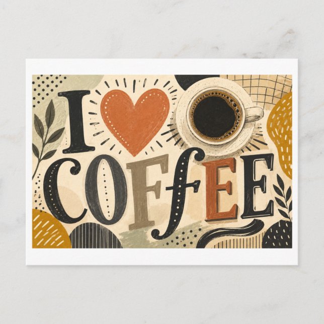 Carte Postale J'[aime] Café (Devant)
