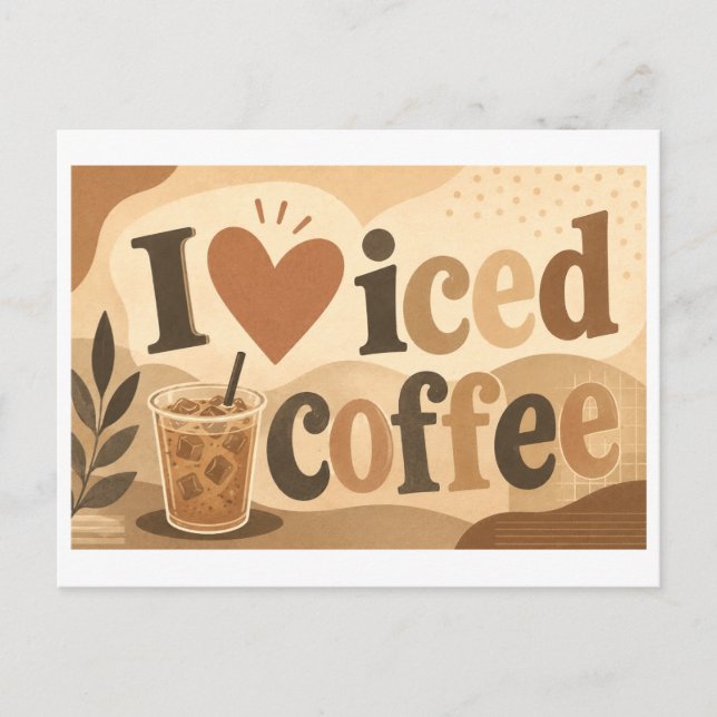 Carte Postale "J'[Aime] Café Glacé" (Devant)