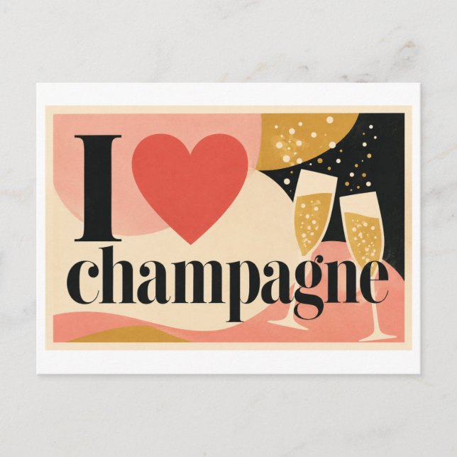 Carte Postale "J'[Aime] Champagne" (Devant)