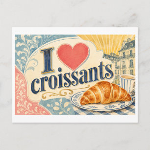 Carte Postale "J'[Aime] Croissants"