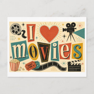 Carte Postale "J'[Aime] Films"