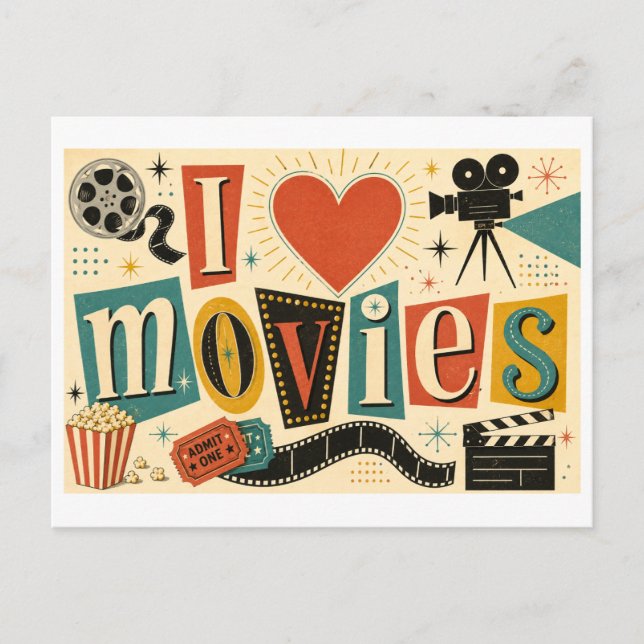 Carte Postale "J'[Aime] Films" (Devant)