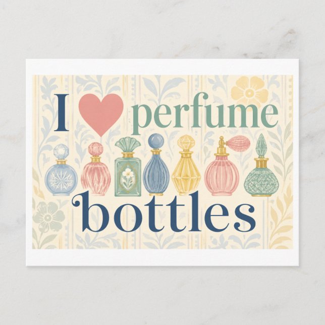 Carte Postale "J'[Aime] Flacons de Parfum" (Devant)