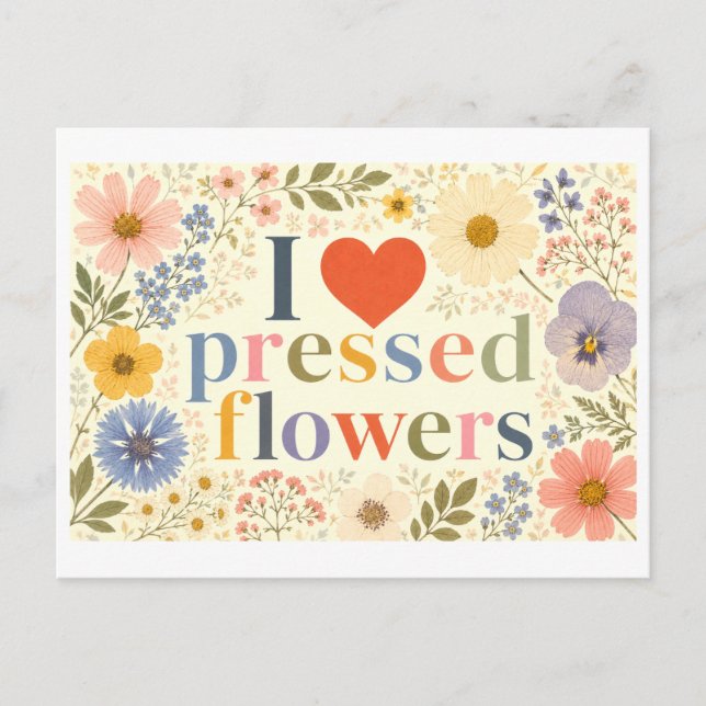 Carte Postale "J'[Aime] Fleurs Séchées" (Devant)