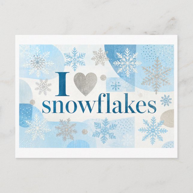 Carte Postale "J'[Aime] Flocons de Neige" (Devant)