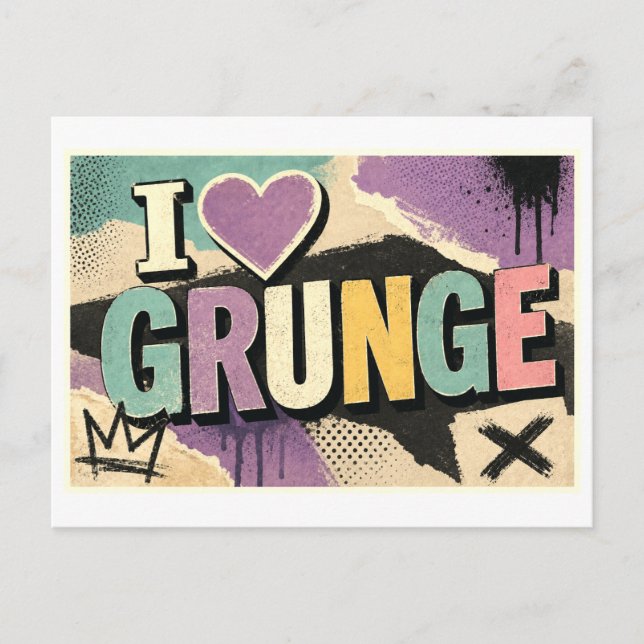 Carte Postale "J'[Aime] Grunge" (Devant)