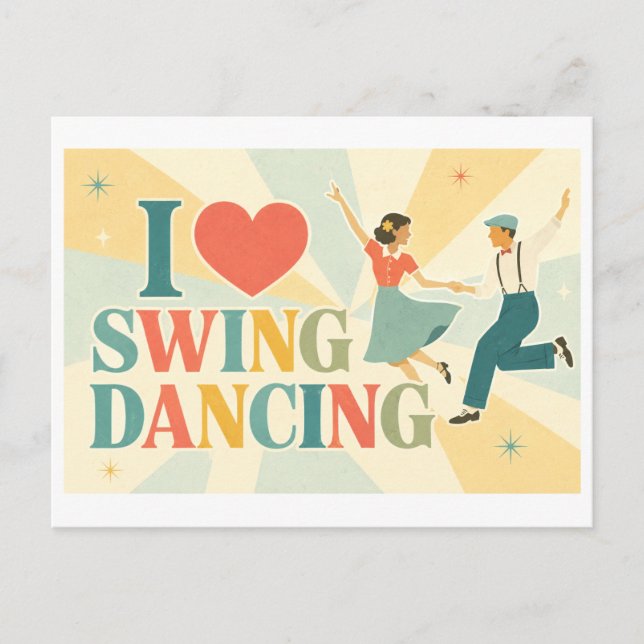 Carte Postale "J'[Aime] la danse swing" (Devant)