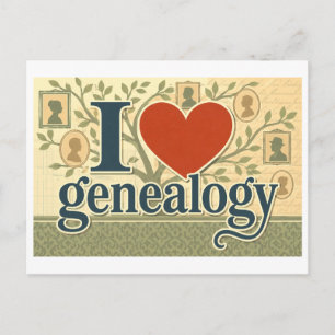 Carte Postale "J'[aime] la généalogie"