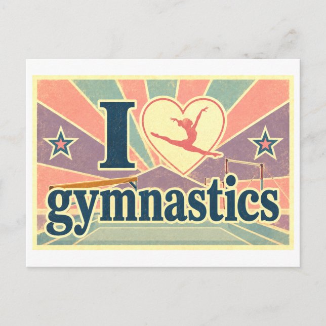 Carte Postale "J'[Aime] La Gymnastique" (Devant)