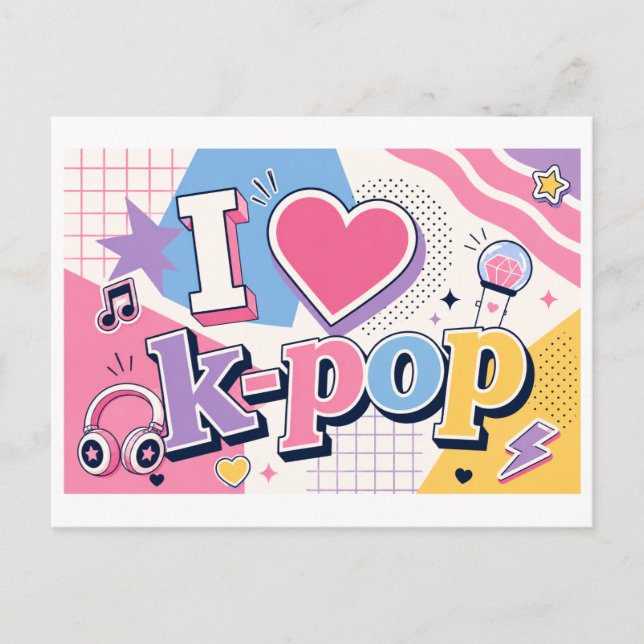 Carte Postale "J'[aime] la K-Pop" (Devant)