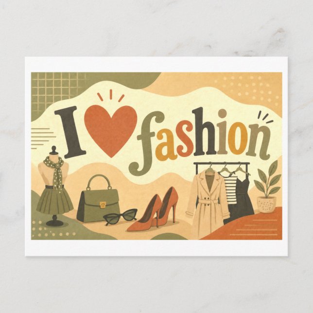 Carte Postale "J'[Aime] La Mode" (Devant)