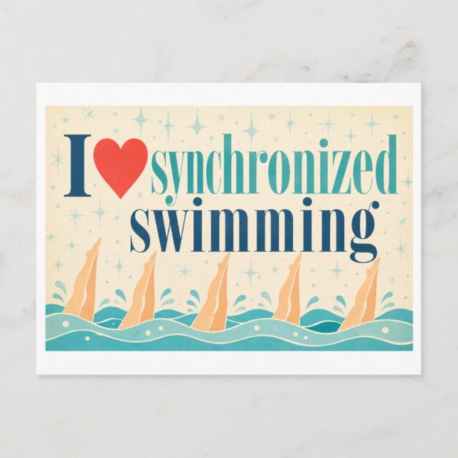 Carte Postale "J'[Aime] La Natation Synchronisée" (Devant)
