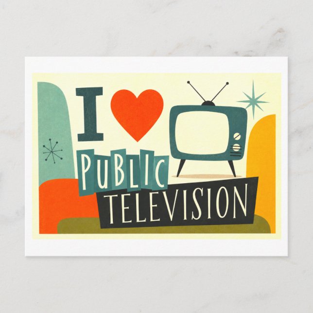Carte Postale J'[Aime] la Télévision Publique (Devant)