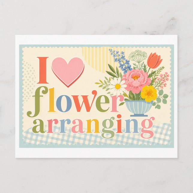 Carte Postale "J'[Aime] l'Arrangement Floral" (Devant)