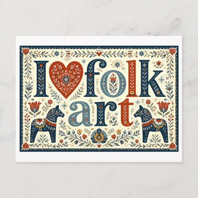 Carte Postale "J'[Aime] l'Art Populaire" (Devant)