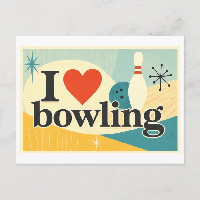 Carte Postale "J'[Aime] Le Bowling" (Devant)