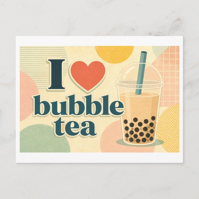 Carte Postale "J'[Aime] le Bubble Tea" (Devant)