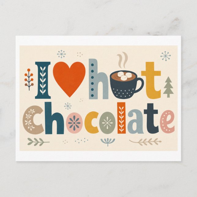 Carte Postale "J'[aime] le chocolat chaud" (Devant)