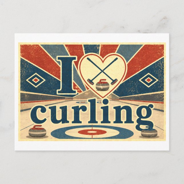 Carte Postale "J'[aime] le curling" (Devant)