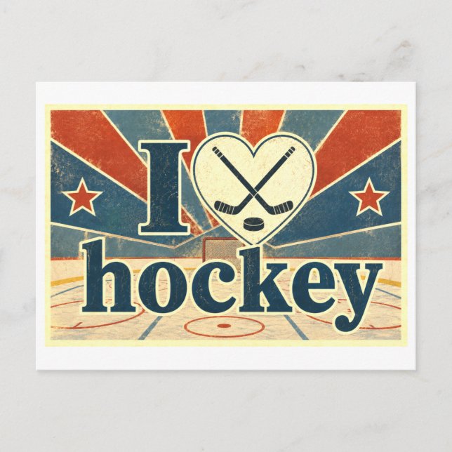 Carte Postale "J'[Aime] Le Hockey" (Devant)