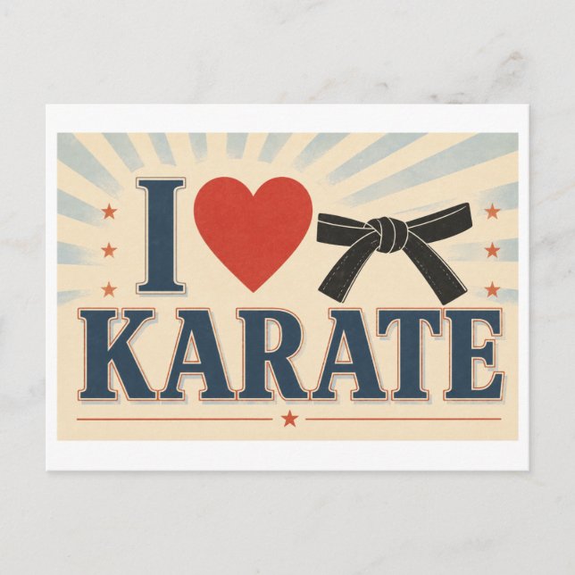Carte Postale "J'[Aime] le Karaté" (Devant)
