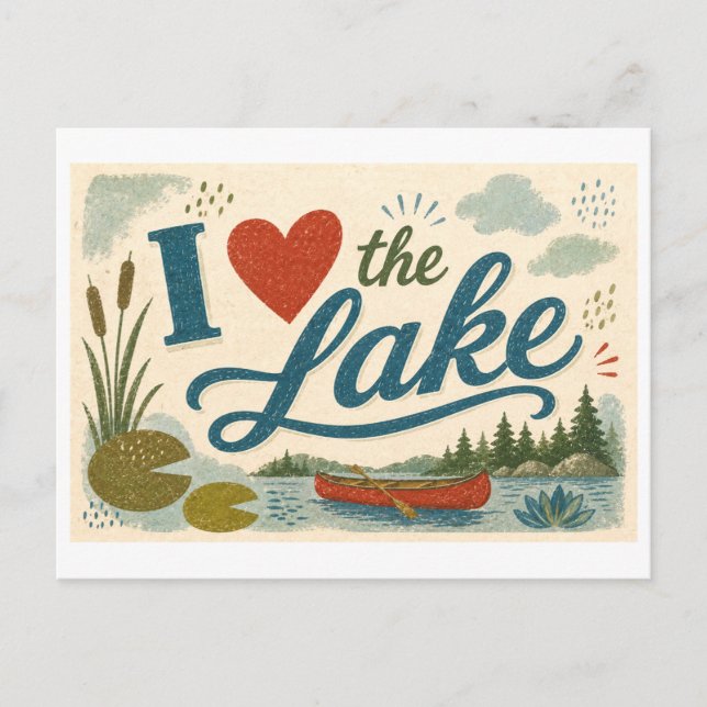 Carte Postale "J'[Aime] le lac" (Devant)