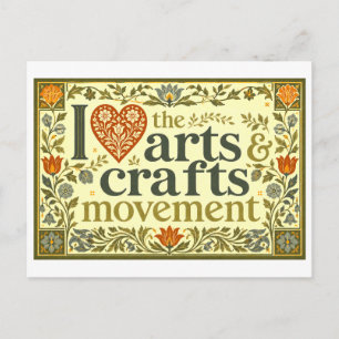 Carte Postale "J'[aime] le mouvement Arts & Crafts"