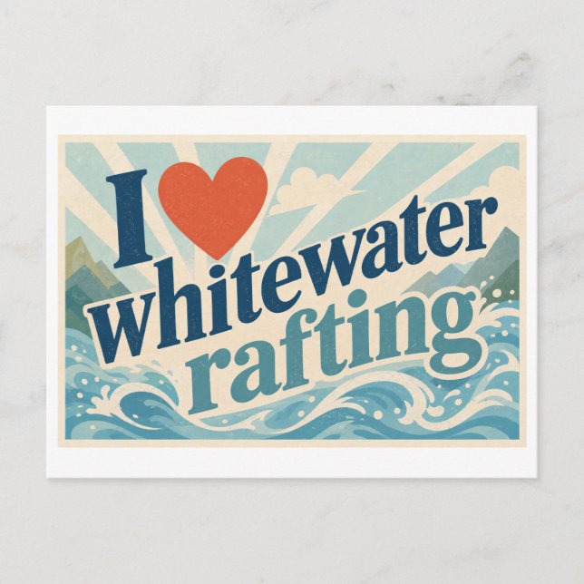 Carte Postale "J'[Aime] le rafting en eaux vives" (Devant)