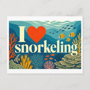 Carte Postale "J'[aime] le snorkeling"