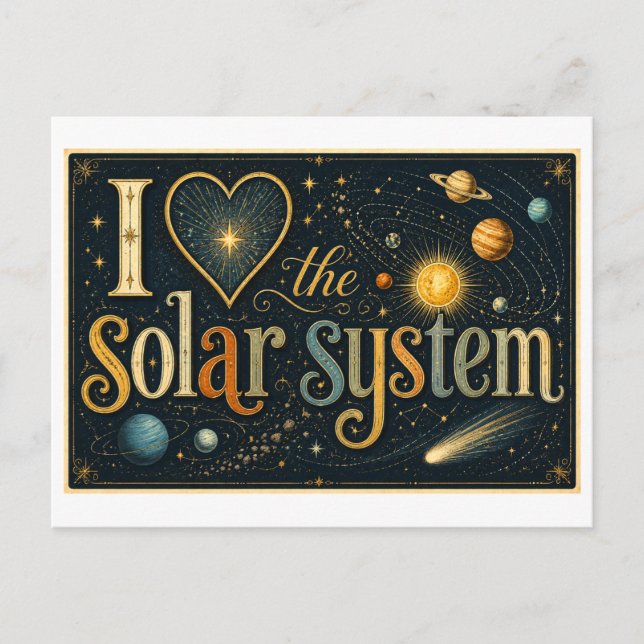 Carte Postale "J'[Aime] le système solaire" (Devant)