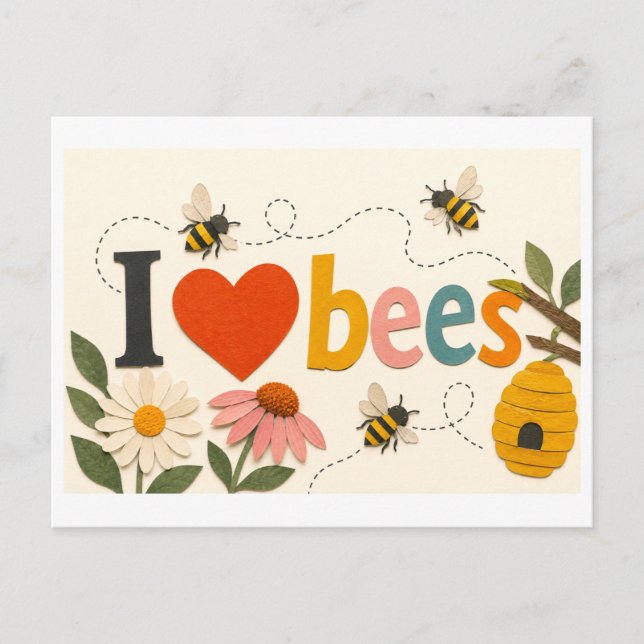 Carte Postale "J'[Aime] les abeilles" (Devant)