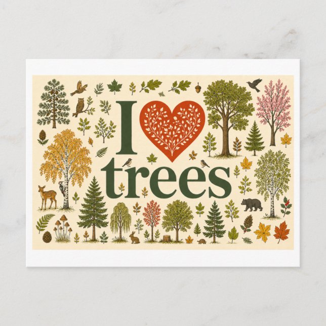 Carte Postale "J'[Aime] les Arbres" (Devant)